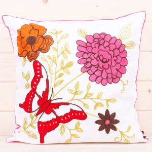 Poszewka ozdobna 45x45 cm Motyl w ogrodzie