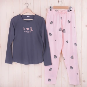 Piżama damska z długimi spodniami i rękawem 403171 rozm: M grafit