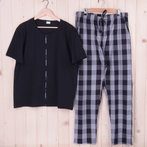 Piżama męska z długimi spodniami i krótkim rękawem 409189 rozm: XL