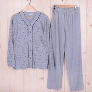 Piżama męska z długimi spodniami i rękawem Ceyda rozm: L szary