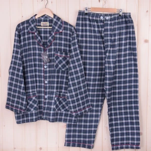 Piżama męska flanelowa z długim rękawem i spodniami rozm: XXXL KRATA zielono-bordowa