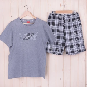 Piżama męska z krótkim rękawem i szortami URBAN EDGE rozm: XL szary