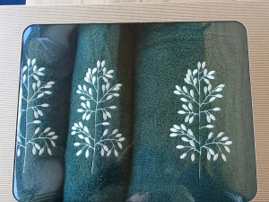 Komplet ręczników 2*50x100 cm + 1*70x140 cm Gałązka butelkowa zieleń