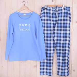 Piżama męska z długimi spodniami i rękawem 408513 rozm: M niebieska