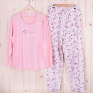 Piżama damska z długimi spodniami i rękawem 403246 rozm: 3XL brzoskwinia