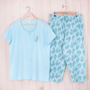 Piżama damska z krótkim rękawem i 3/4 spodnie 410042 rozm: 2XL jasna mięta