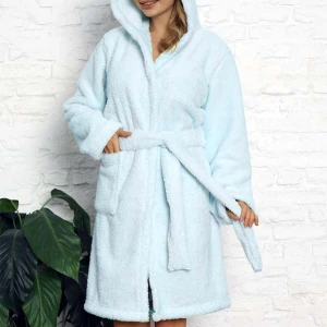 Szlafrok damski SOFT 3004 rozm: S krótki + kaptur