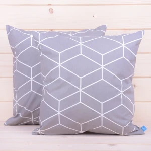 Poszewka z bawełny 40x40 cm Geometria popiel