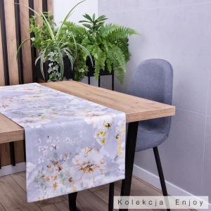 Pas ENJOY 40x120 cm 390460/104 Kwiaty na jasnoszarym tle