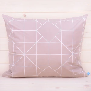 Poszewka z bawełny 50x60 cm Geometryczna harmonia beżowo-biała