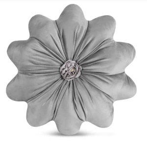 Poduszka ozdobna śr 40 cm Flores Srebro