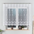 Firana żakardowa 004421 wysokość 130 cm Biała 1 pas