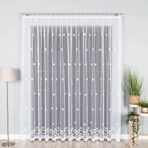 Firana żakardowa 004421 wysokość 250 cm Biała 1 pas