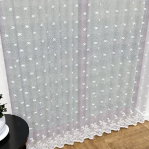 Firana żakardowa 54160 wysokość 250 cm Biała wzór po całości