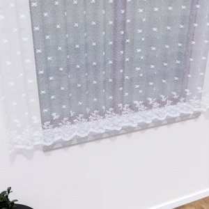 Firana żakardowa 54160 wysokość 160 cm Biała wzór po całości