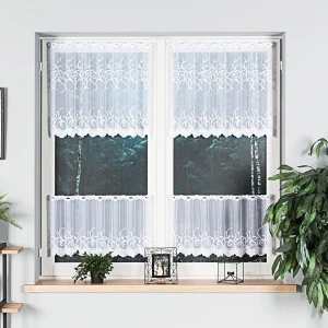 Firana zazdrostka żakardowa 023297 wysokość 60 cm Biała
