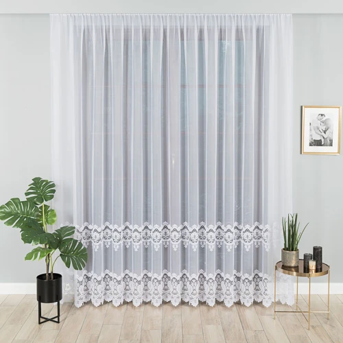 Firana żakardowa 018982 wysokość 250 cm Biała 2 pasy