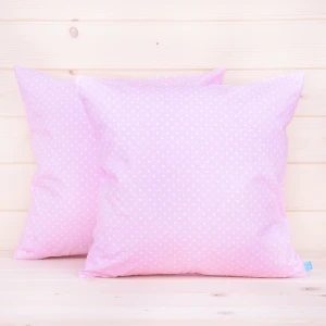 Poszewka z bawełny 40x40 cm Kropeczki na różu 1