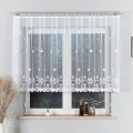 Firana gotowa żakardowa 250x120 cm biała z taśma - wzór 004421