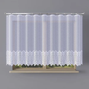 Firana gotowa żakardowa 300x140 cm biała z taśma - wzór 019470