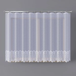 Firana gotowa żakardowa 300x160 cm biała z taśma - wzór 019470