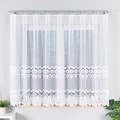 Firana gotowa żakardowa 250x160 cm biała z taśmą - wzór 018982