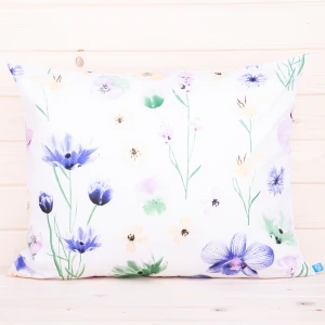 Poszewka z bawełny 70x80 cm Polne kwiaty na białym