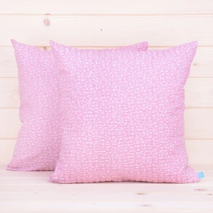 Poszewka z kory 40x40 cm Drobne białe kwiatuszki na różu