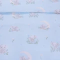 Pościel bawełniana 160x200 cm Słoniki na księżycu wzór 2 błękit