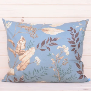 Poszewka z bawełny 50x60 cm Florystyka niebieskoszara