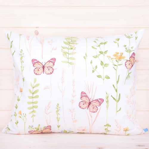 Poszewka z bawełny 50x60 cm Łączka na białym 2