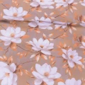 Pościel bawełniana 140x200 cm Kwiat magnolii na beżowoszarym tle