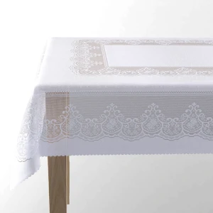 Obrus żakardowy 140x220 cm wzór 115086 biały