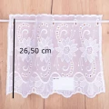 Firana zazdrostka haftowana nr 24 wys. 28,50 cm Biała z haftowanymi kwiatami