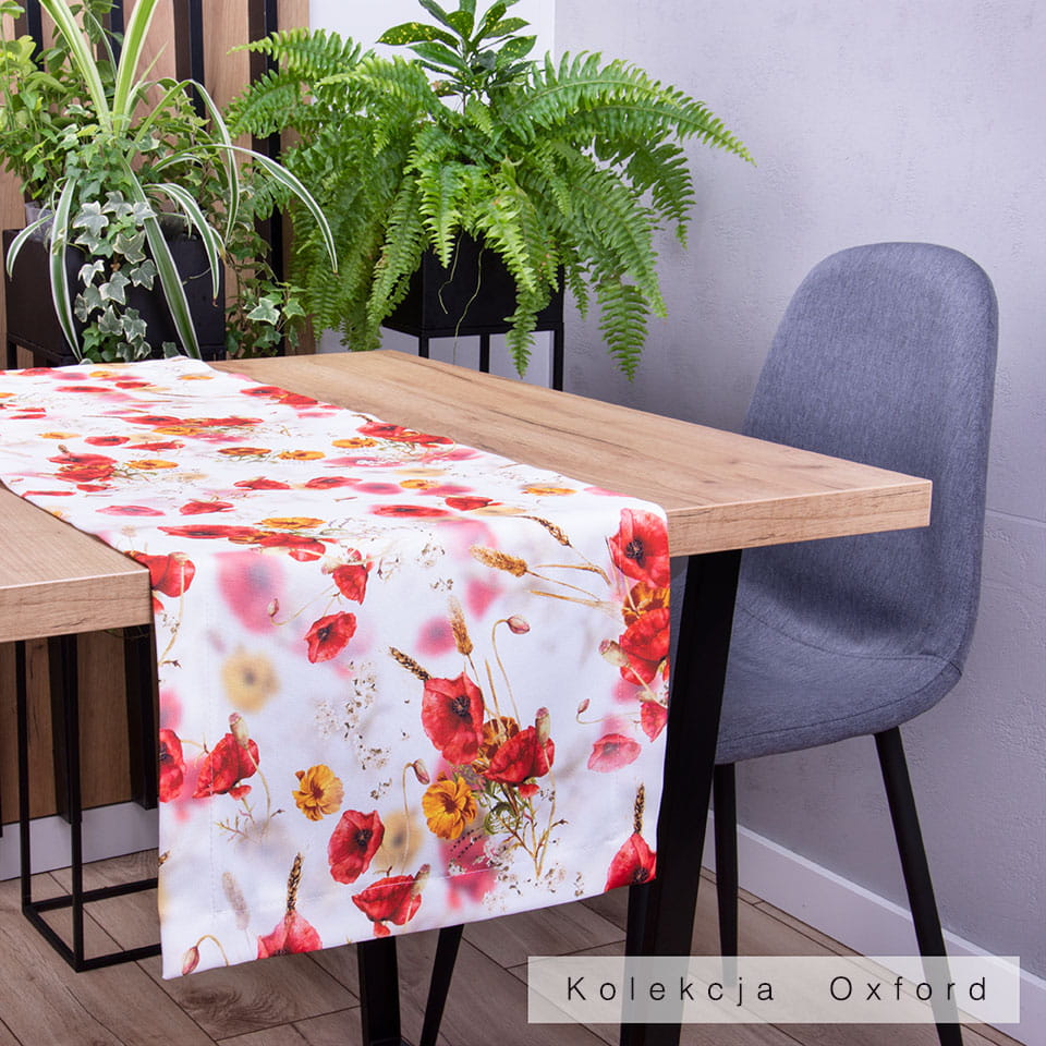 Pas Oxford 40x120 cm wzór 400230/101 Czerwone maki