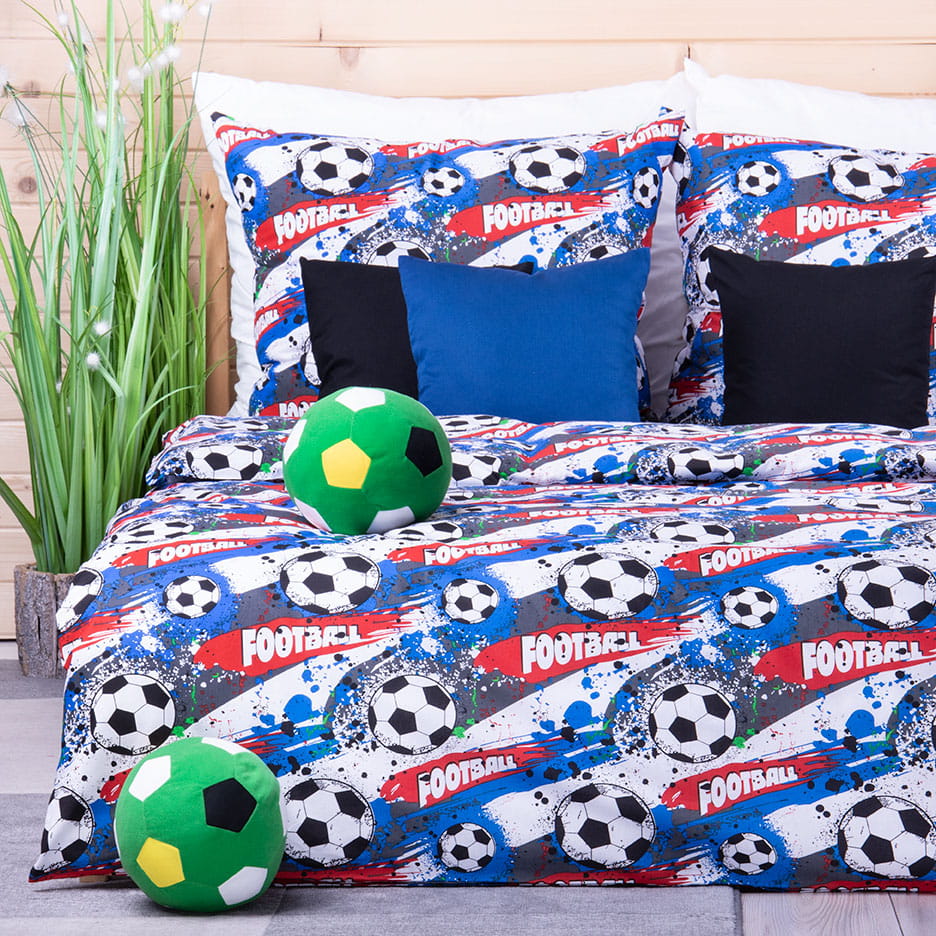Pościel bawełniana 160x200 cm Football 10