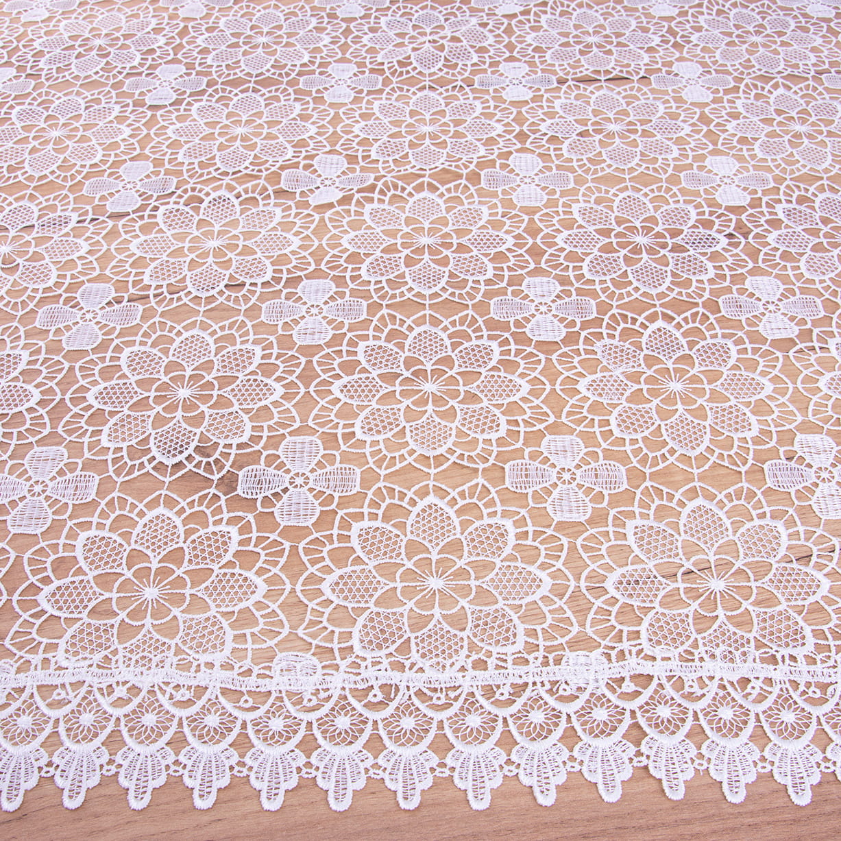 Obrus DA-818 140x220 cm cała gipiura Biały prostokąt