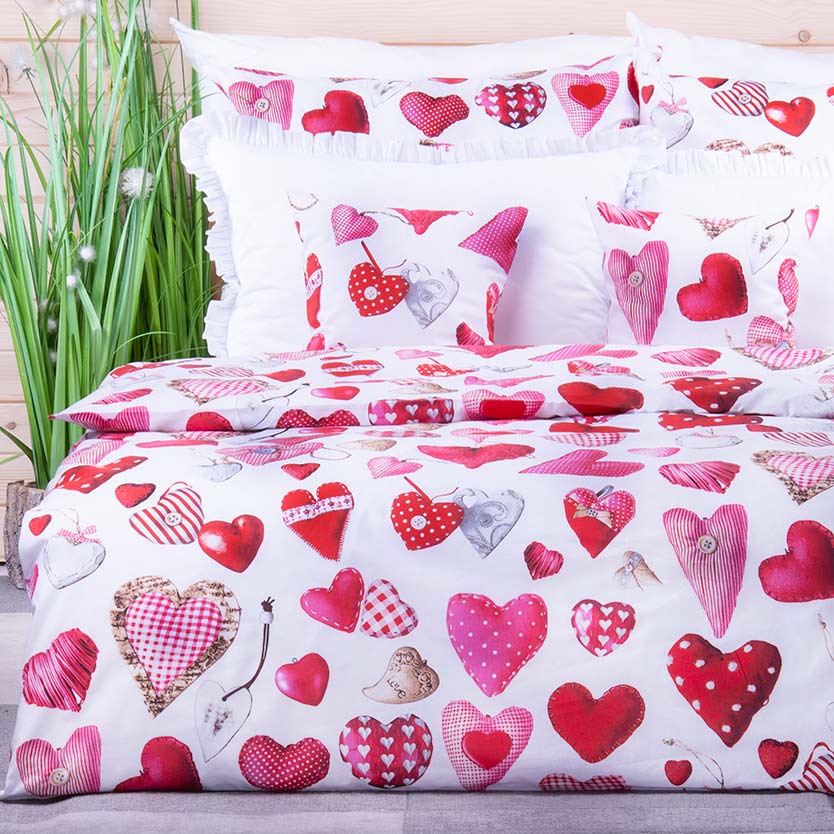Pościel bawełniana 140x200 cm Serca 5