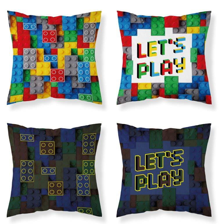 Poszewka świecąca w ciemności 40x40 cm PF04 Klocki