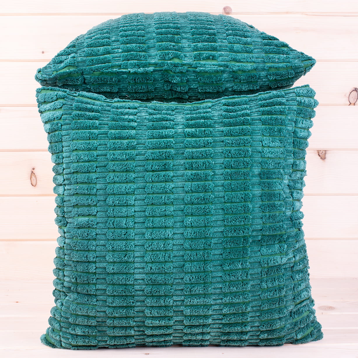 Poszewka ozdobna 45x45 cm Geometria Butelkowa zieleń