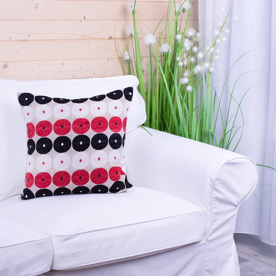 Poszewka ozdobna 45x45 cm Kaya czerwień+czerń