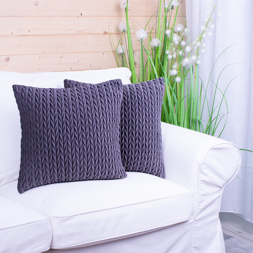 Poszewka ozdobna 45x45 cm Dana stal