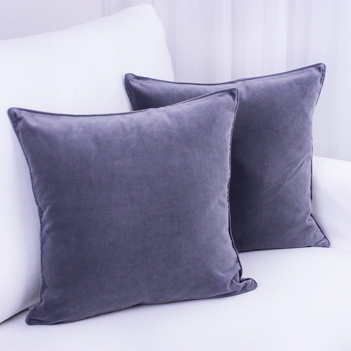 Poszewka ozdobna 45x45 cm Aksamit szara