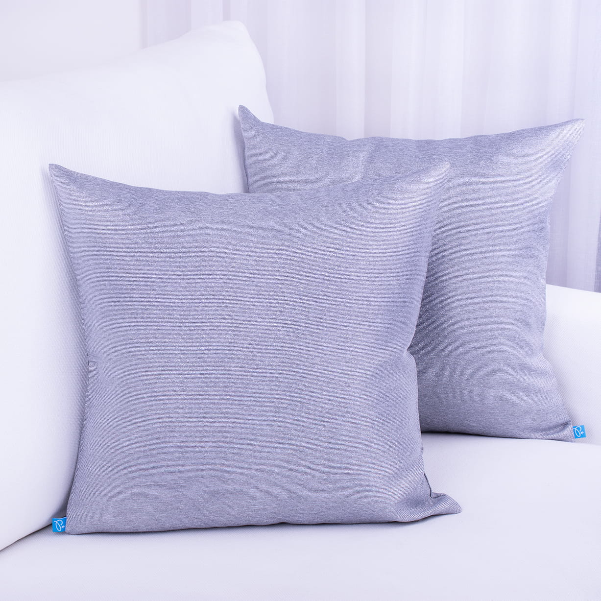 Poszewka ozdobna 45x45 cm Srebrna 1D