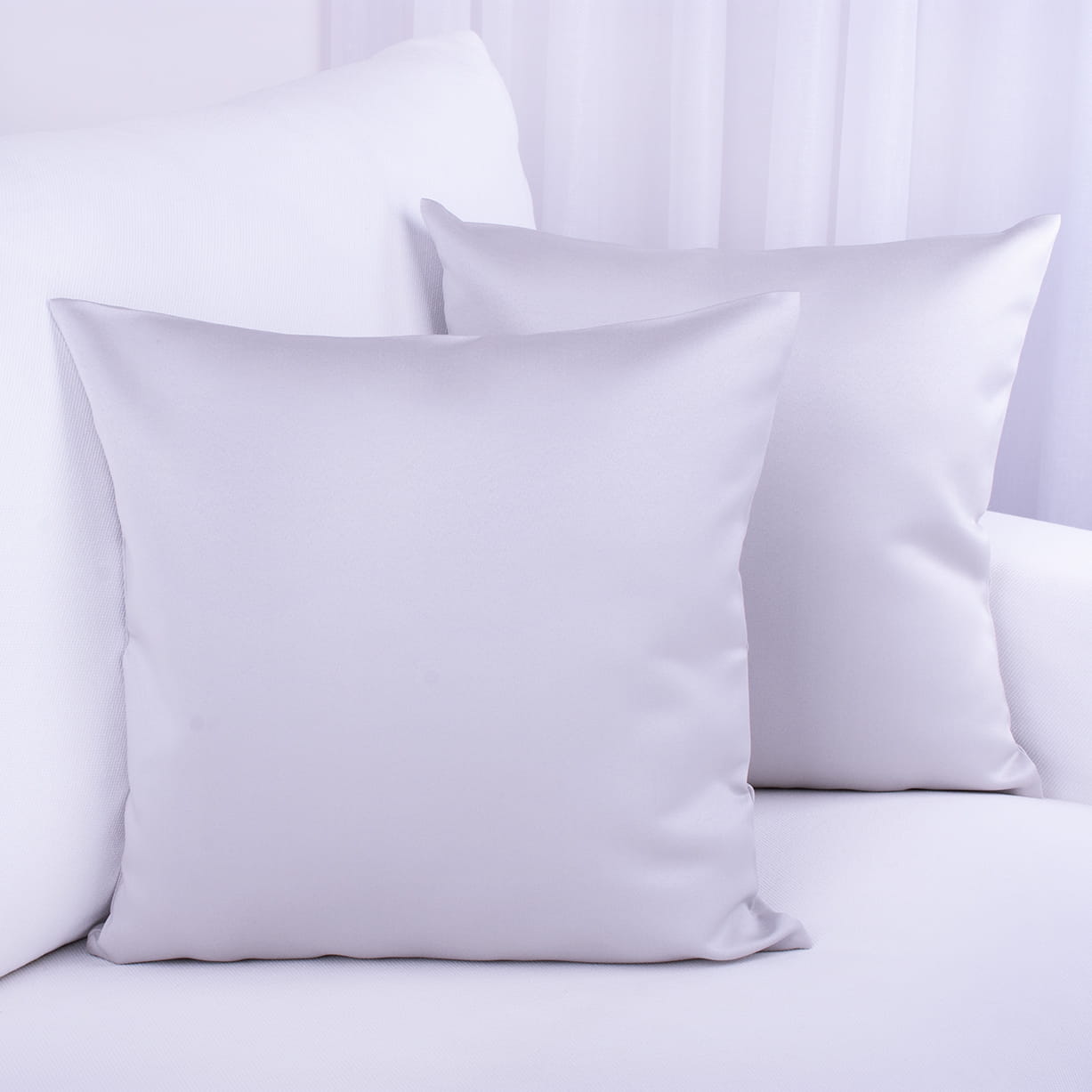 Poszewka ozdobna 45x45 cm Atłas jasny szary