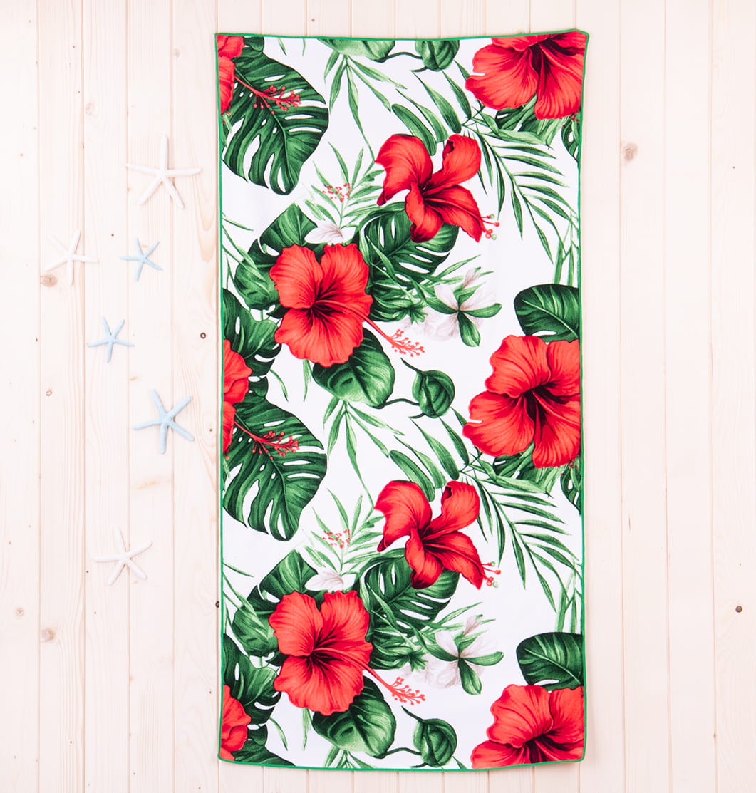 Ręcznik plażowy 90x170 cm Hibiskus