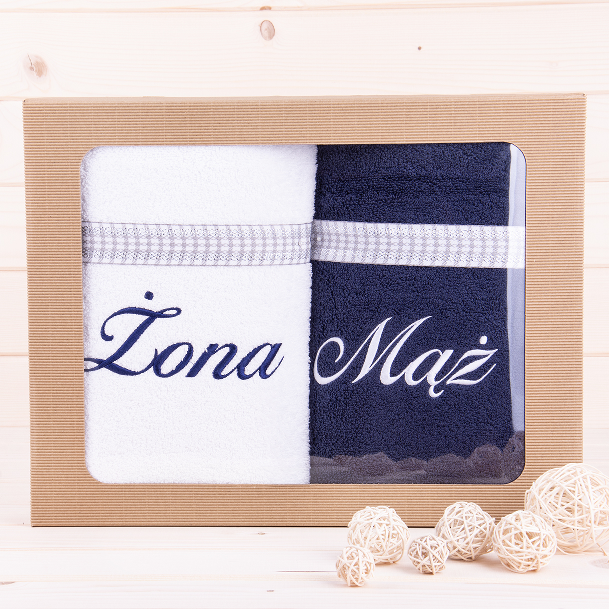 Komplet ręczników 2*70x140 cm Żona Mąż wzór 13
