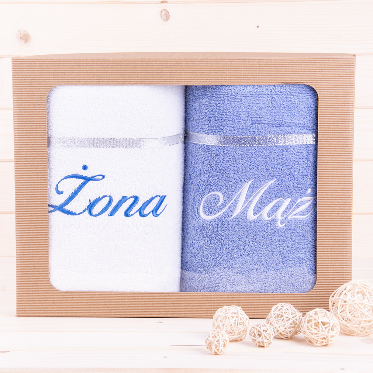 Komplet ręczników 2*70x140 cm Żona Mąż wzór 5