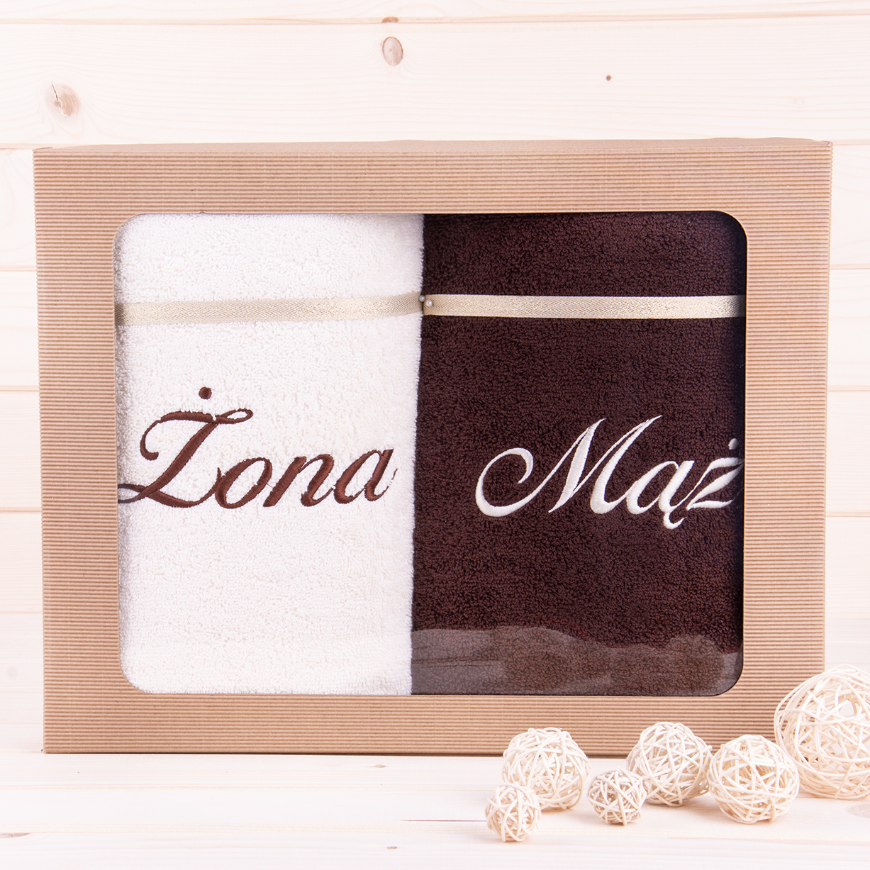 Komplet ręczników 2*70x140 cm Żona Mąż wzór 26