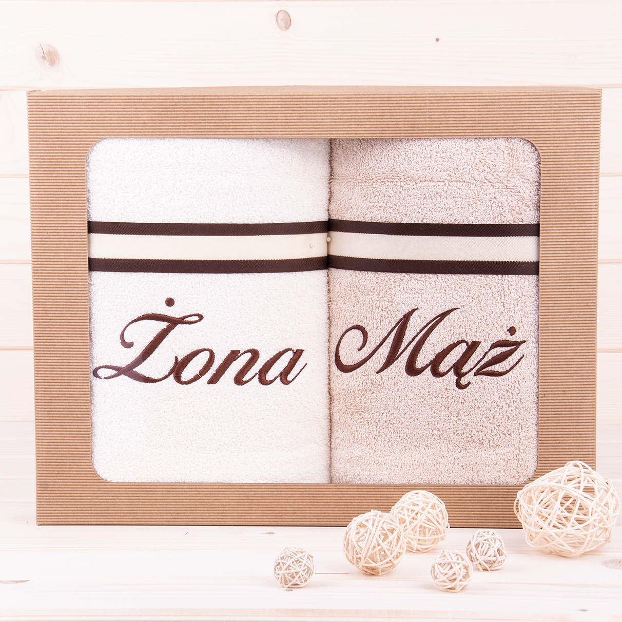 Komplet ręczników 2*70x140 cm Żona Mąż wzór 21